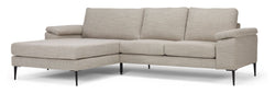 Nabbe 3-pers. Sofa with chaise longue, left Sand fabric