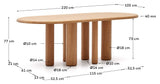 Mailen Dining table, Ash veneer/Natural finish, Ø220x105