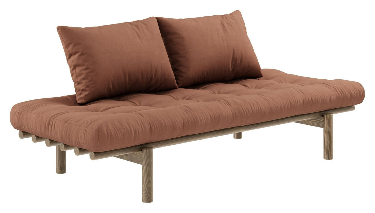 Pace Daybed Sofa bed, Brown lacquered pine, Clay Brown