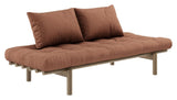 Pace Daybed Sofa bed, Brown lacquered pine, Clay Brown