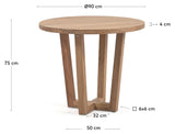 Nahla Dining table, Ø90, Massive acacie