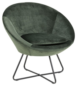 Center Lounge Chair, Forest green velvet