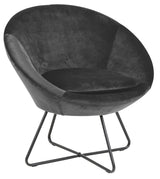 Center Lounge Chair, Velour, Gray