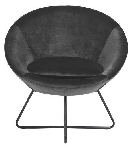 Center Lounge Chair, Velour, Gray