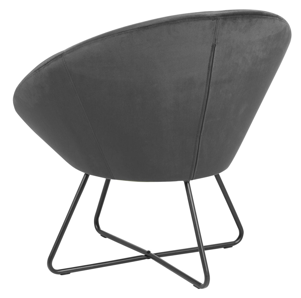 Center Lounge Chair, Velour, Gray