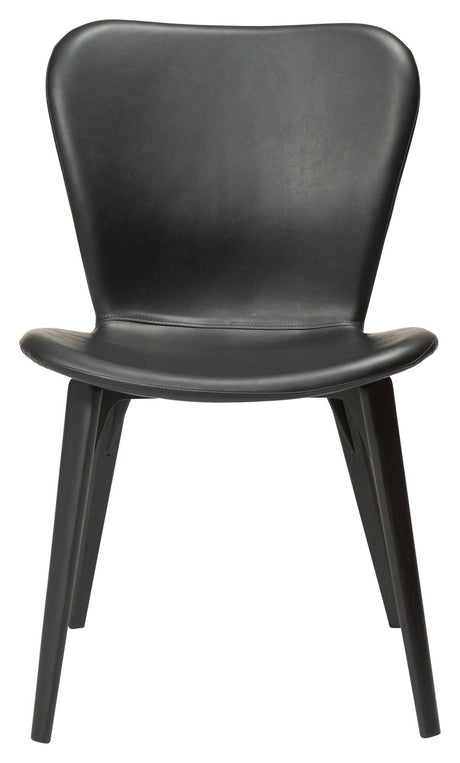 Paragon Dining chair, vintage black leatherette/black ash