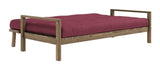 Knob Sofa bed, Brown lacquered pine, Bordeaux