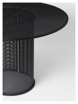 Bauhaus Dining table in stainless steel, black, Ø120