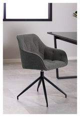 Brooke, dining chair w/armrests - anthracite