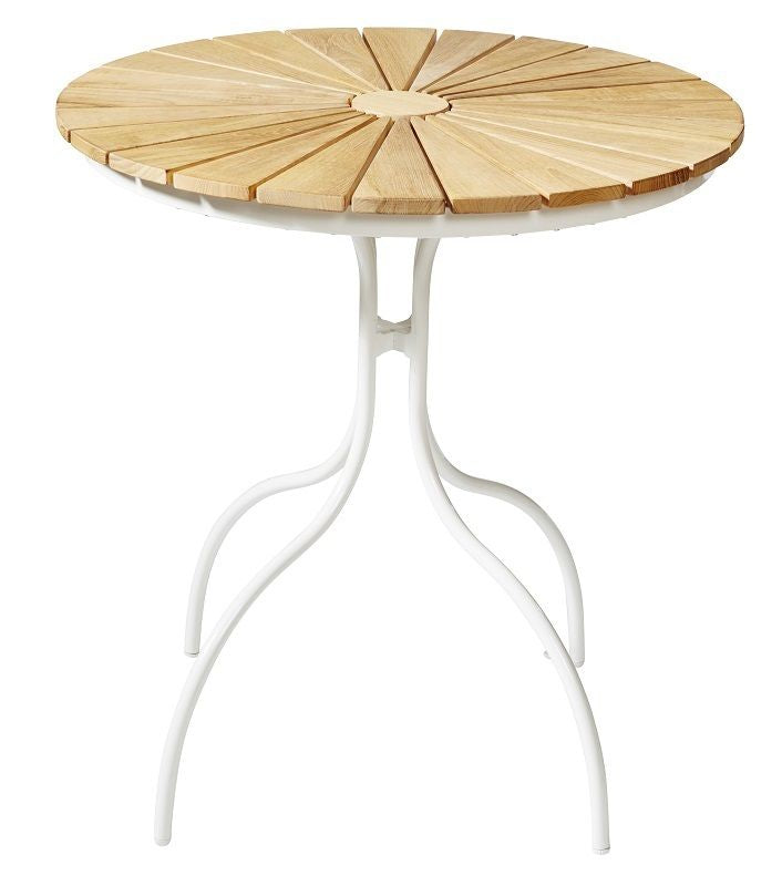 Hard & Ellen Café Table Ø80, White/teak