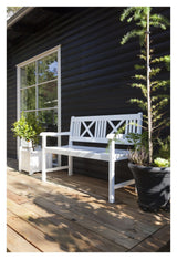 Løkken Garden bench White painted mahogany, B:120