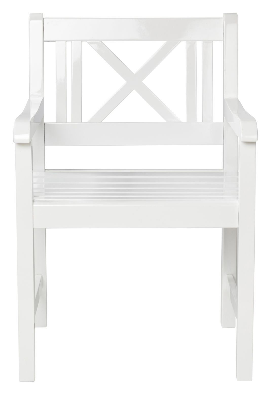 Løkken Garden furniture set with chairs and bench, White painted mahogany