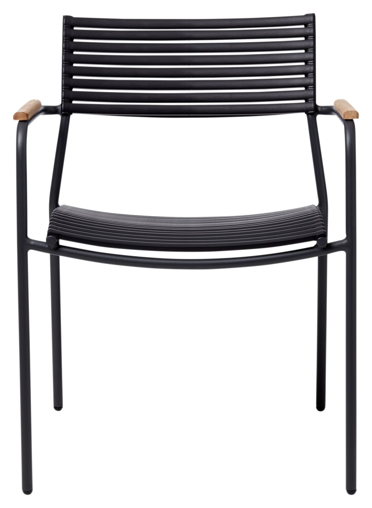 Mood Air Garden Chair w. Teak Armrest, Gray/Black