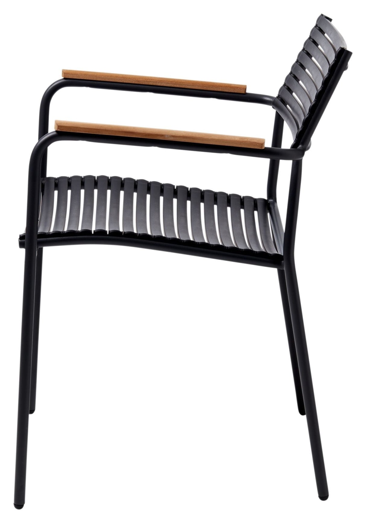 Mood Air Garden Chair w. Teak Armrest, Gray/Black