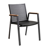 Mood Extreme Garden Chair with Armrests, Gray/Black