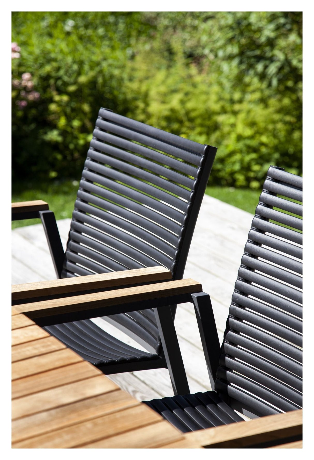 Mood Extreme Garden Chair with armrests, Dark Gray Aluminum