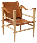 Noble Safari Chair, Brown Leather and Bamboo