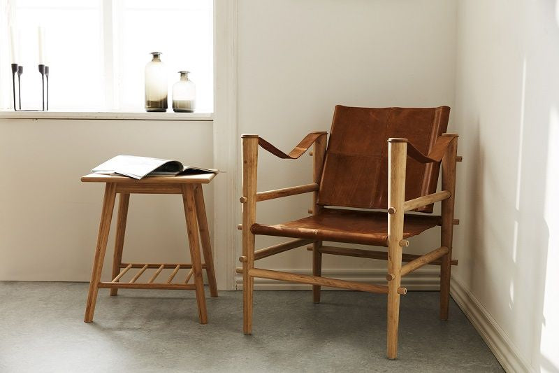 Noble Safari Chair, Brown Leather and Bamboo