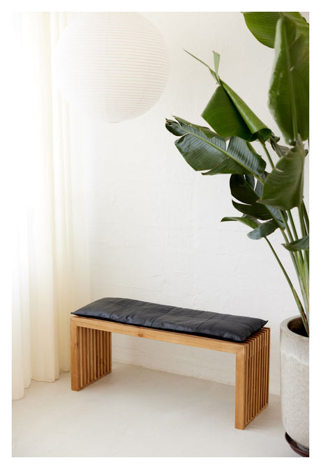 Cushion for Rib bench B: 104cm, Black leather