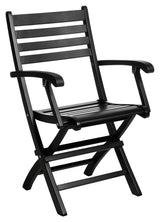 York Folding chair w/armrests Black