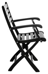 York Folding chair w/armrests Black