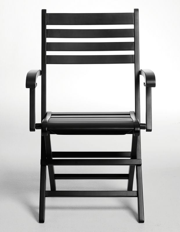 York Folding chair w/armrests Black