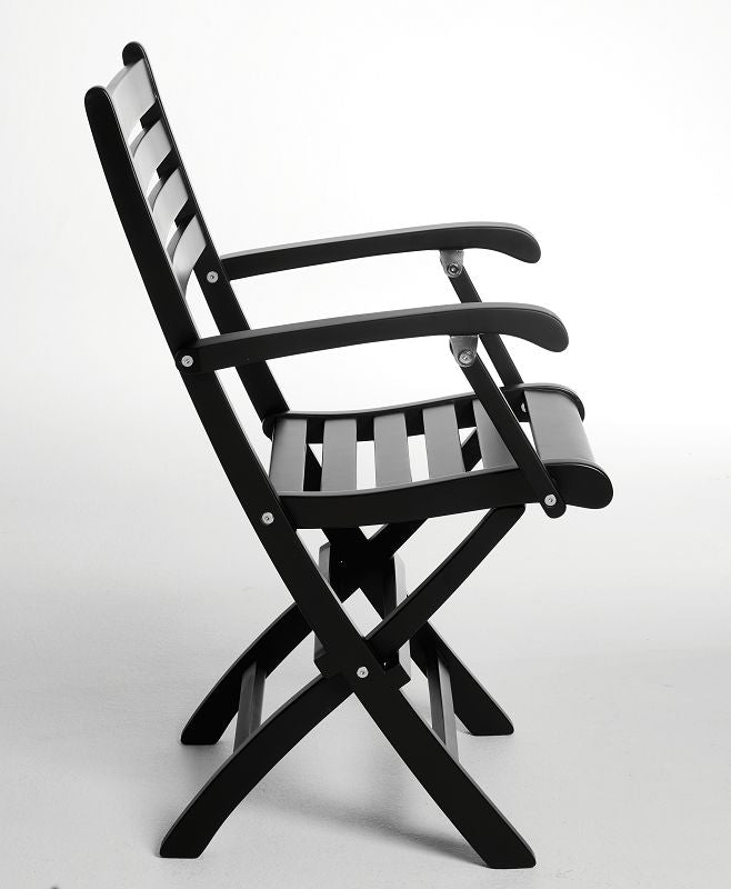 York Folding chair w/armrests Black