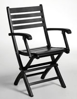 York Folding chair w/armrests Black