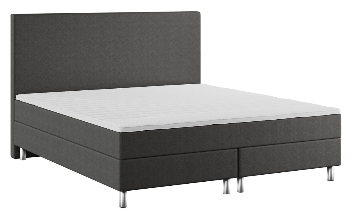 Classic Continental Bed, 180x200, Latex mattress topper, Anthracite