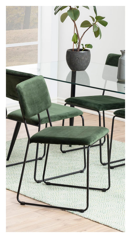 Cornelia Dining chair with forest green velvet