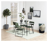 Cornelia Dining chair with forest green velvet