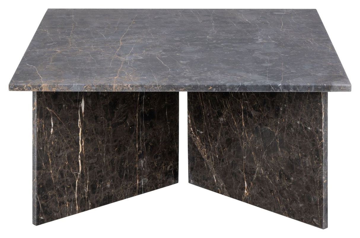 Florence Coffee table, Brown marble, 90x90