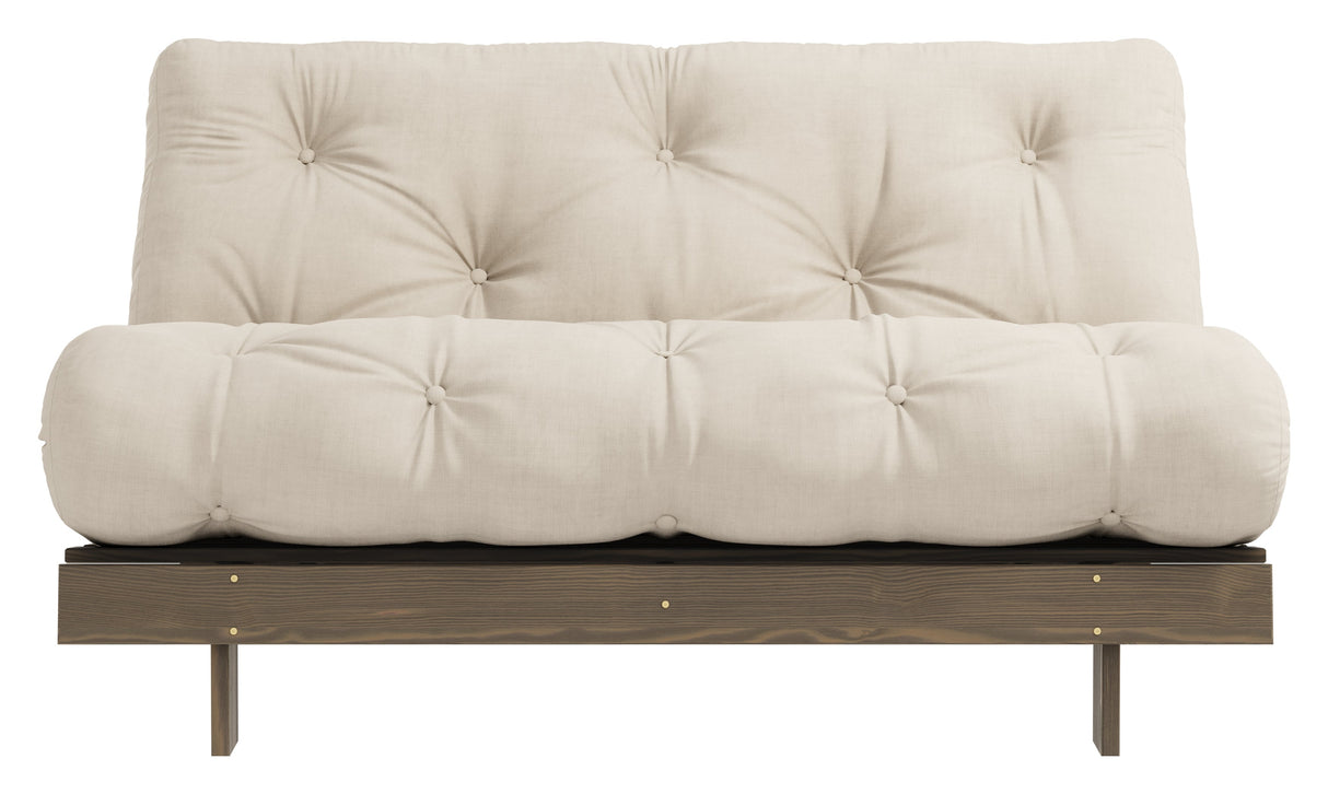 Roots 140 Sofa bed, Brown lacquered pine, Beige