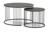 Hadar Side table, Black, Set of 2 pcs, Ø75/Ø45