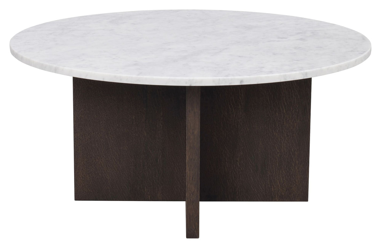 Brooksville Coffee Table Ø90 - White/Brown