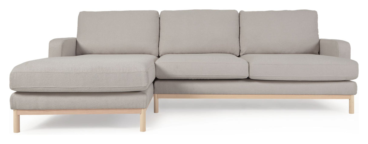 Mihaela 3-pers. Sofa with left-facing chaise longue, Gray fleece