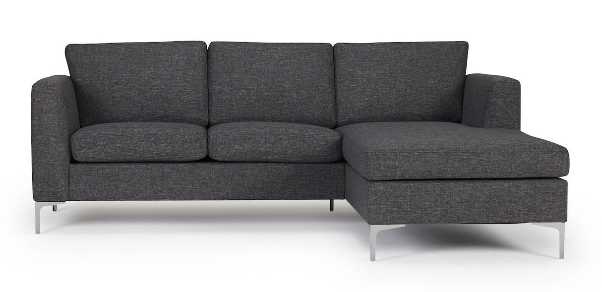 Shea 2-pers. Sofa Gray, with right-facing chaise longue