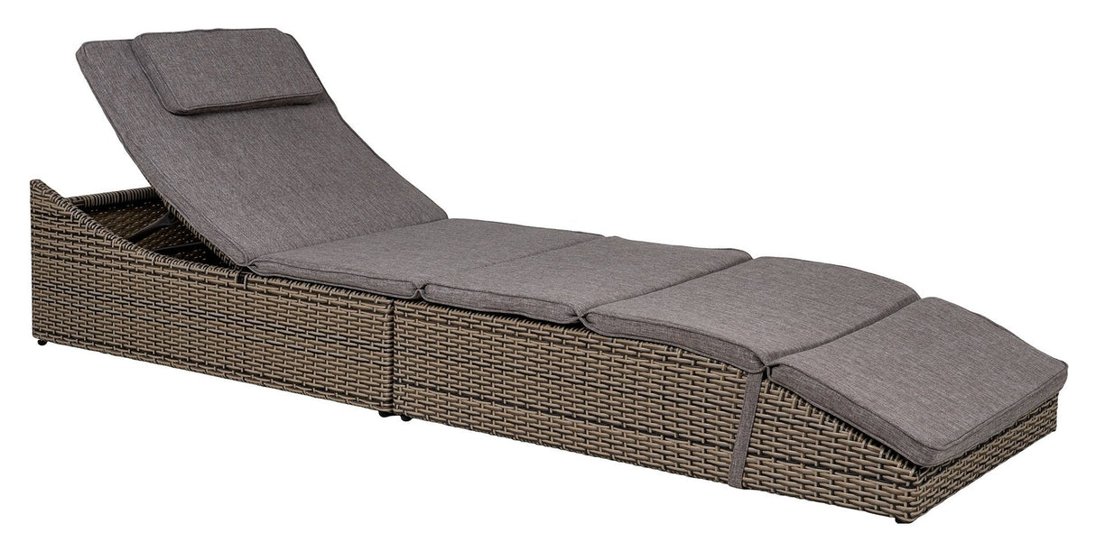 Split, Sun bed incl. cushion, black