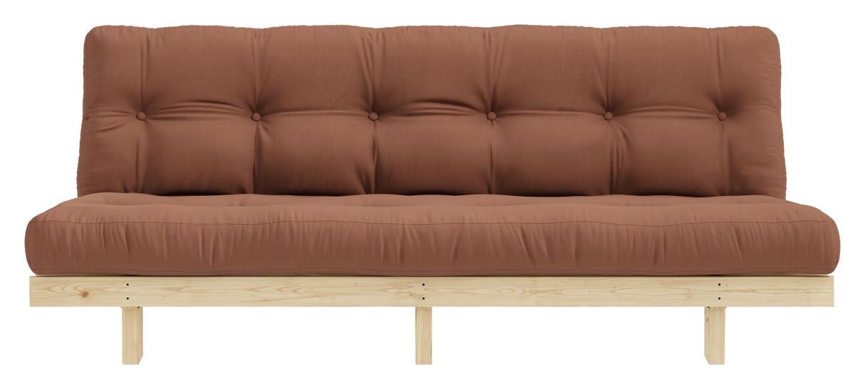 Lean sofa bed, pine/brown