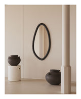 Magrit Mirror, Solid Mughal Wood with black finish, Ø60x110