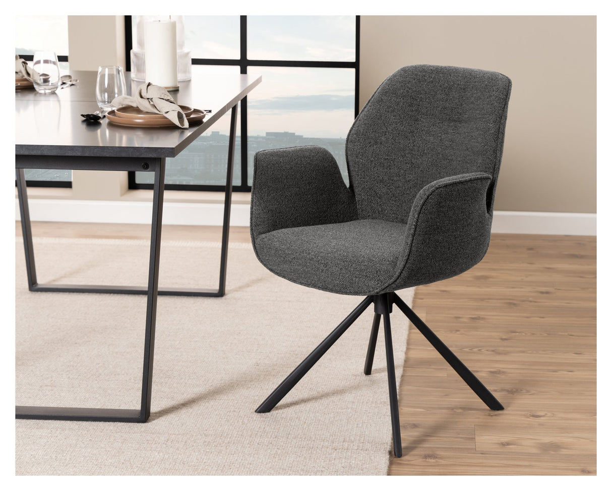 Aura, dining chair w/armrests - anthracite