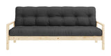 Knob Sofa bed, Lacquered Pine, Dark Gray