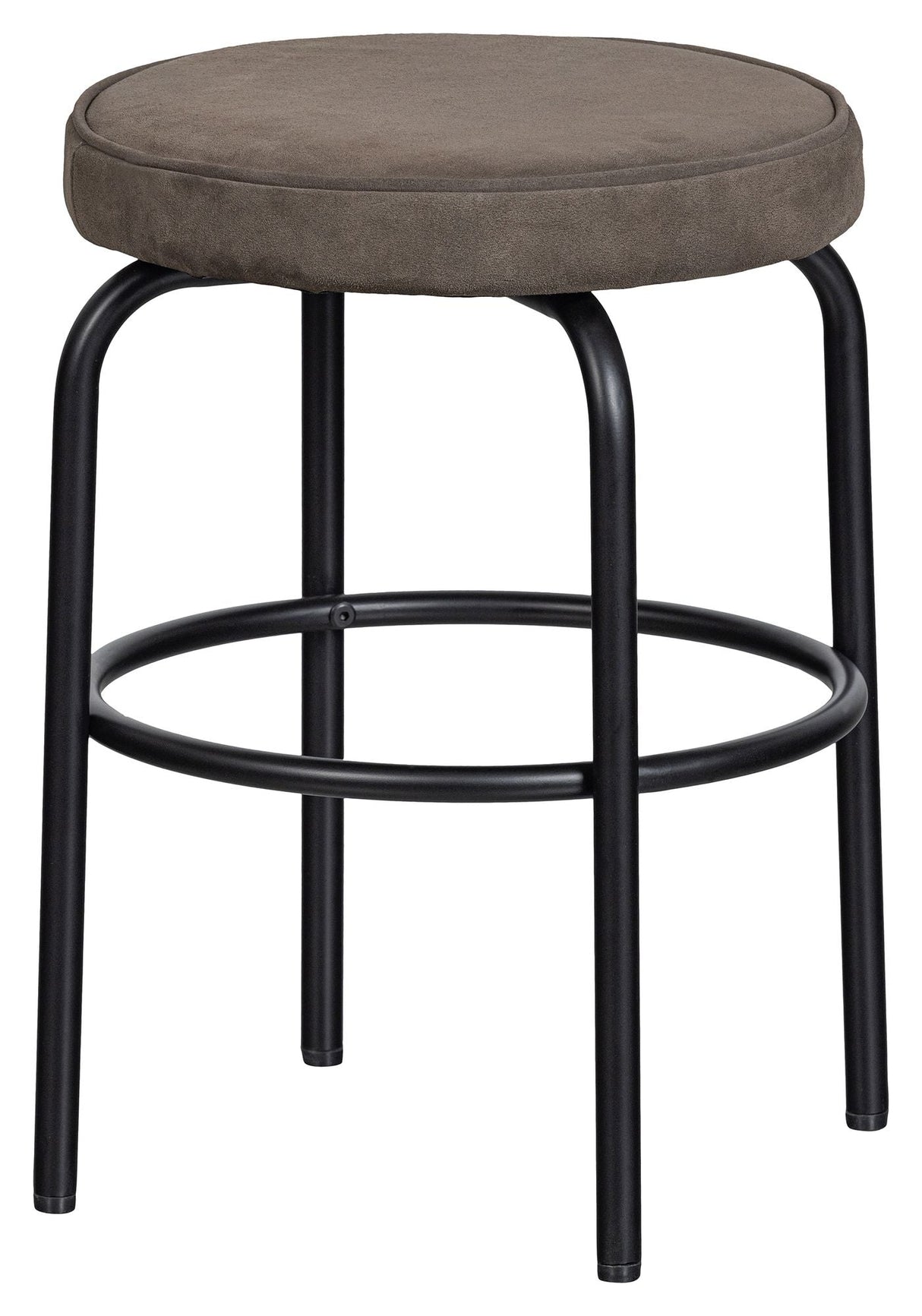 Tris Stool w. leather Ø38 - Brown