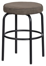 Tris Stool w. leather Ø38 - Brown