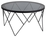 Halstow, coffee table Ø80 - smoked glass