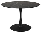 Maru Dining table with marble look / MDF table top H75xØ110, Black