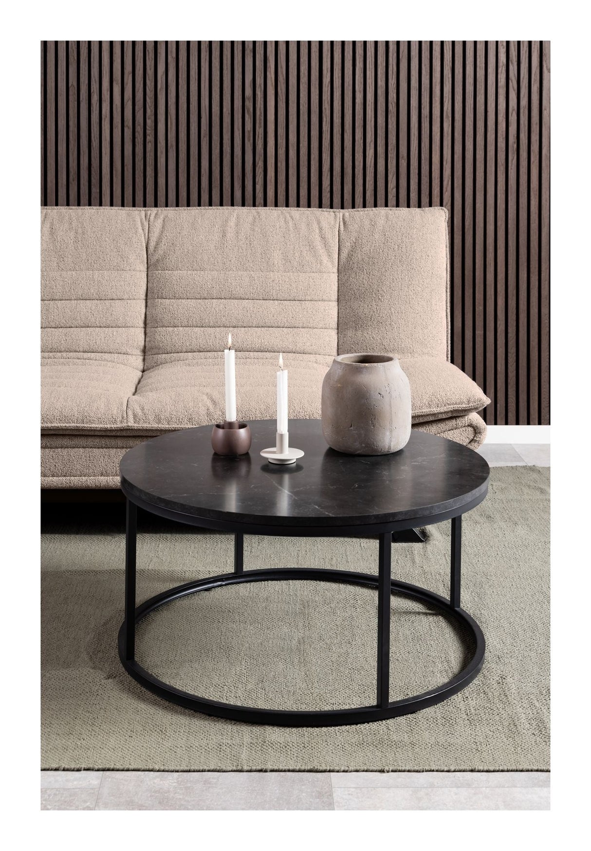 Spiro Coffee Table, Black MDF, Ø80x40