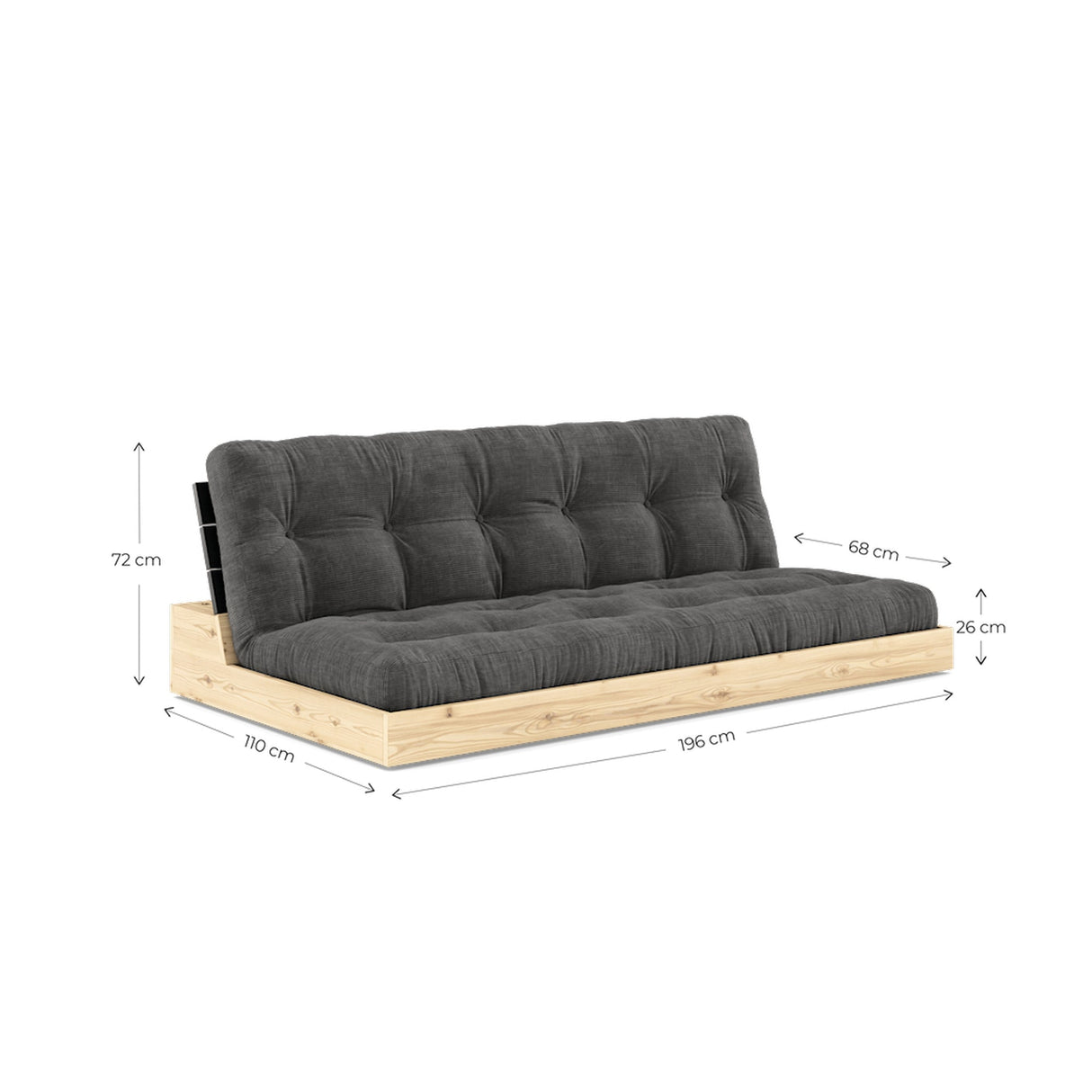 Base Sofabed- Natural/Oak