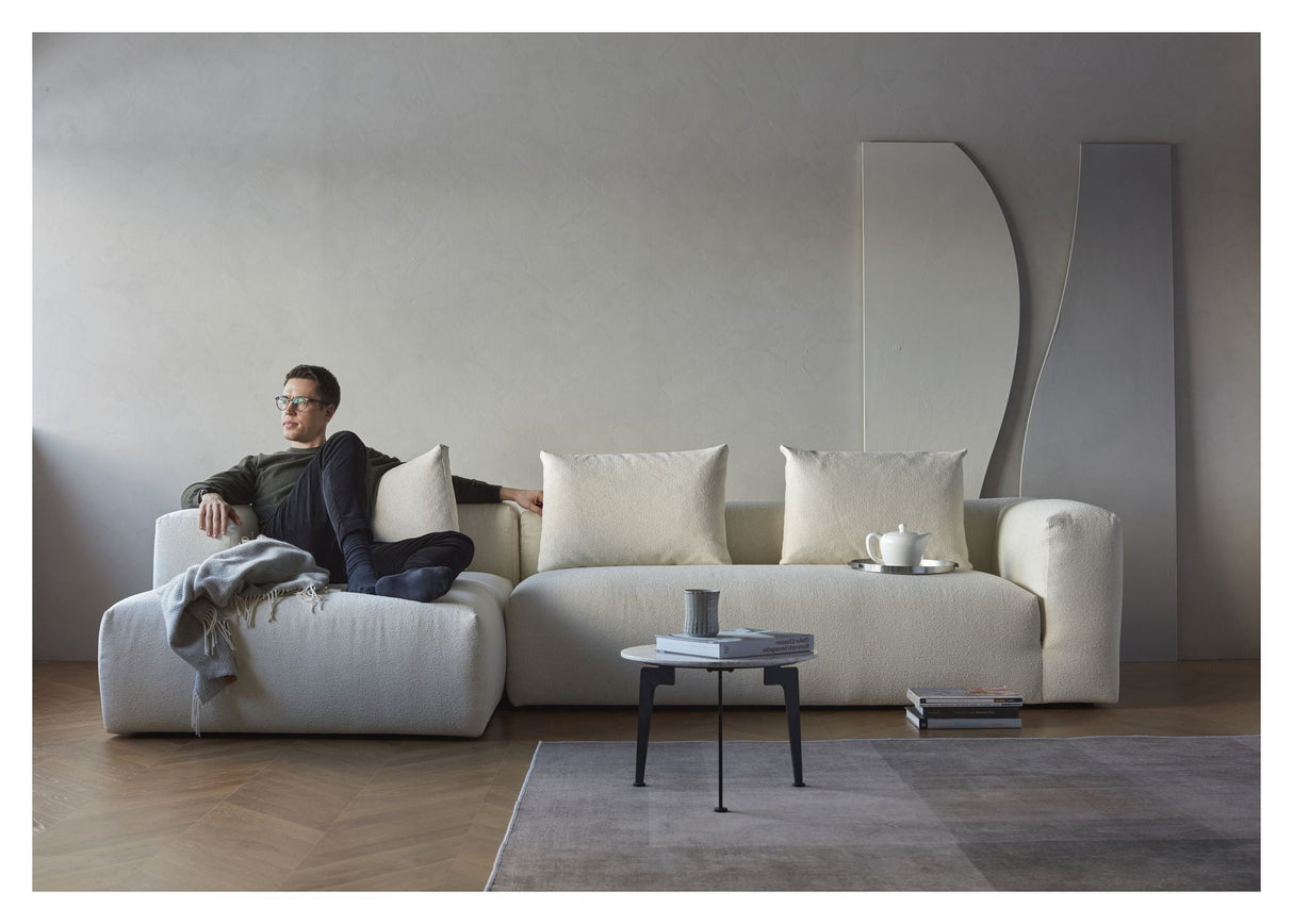 Kornum Sofa with chaise longue left, Offwhite Bouclé