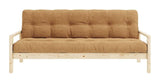 Knob Sofa bed, Lacquered pine, Brown velvet